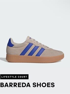 adidas Barreda Suede Sneakers in Beige and Blue Sz 7M 8W